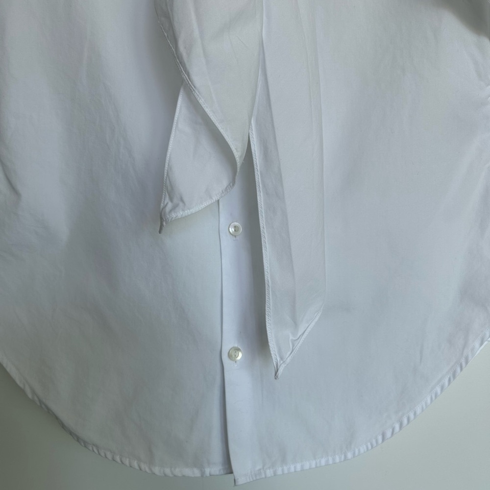 Ralph Lauren Blue Label White Bow Tie Short Sleeve Blouse - Picture 8 of 11